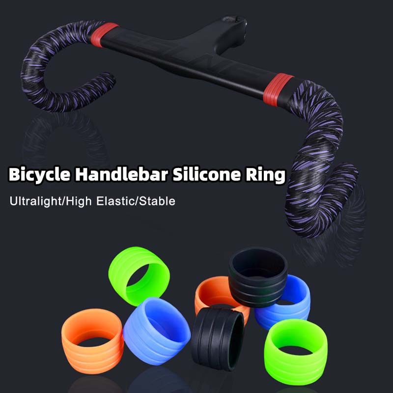 Bell Handlebar Ring - 2 個道路自転車ハンドルバーストラップテープ固定シリコンリング滑り止めゴムスリーブループ高弾性ハンドルバーテープ固定リング