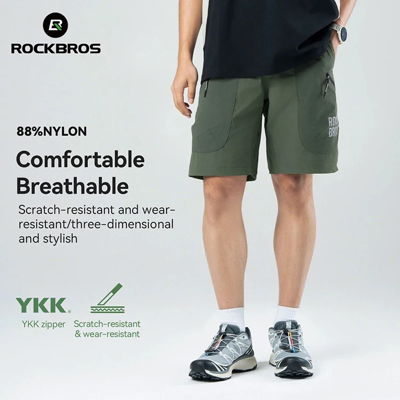 Cycling Shorts For Commute - ROCKBROS メンズ速乾性通気性サイクリングショーツ アウトドアスポーツカジュアルウェア ライディング、ハイキング、ランニング、通勤に最適