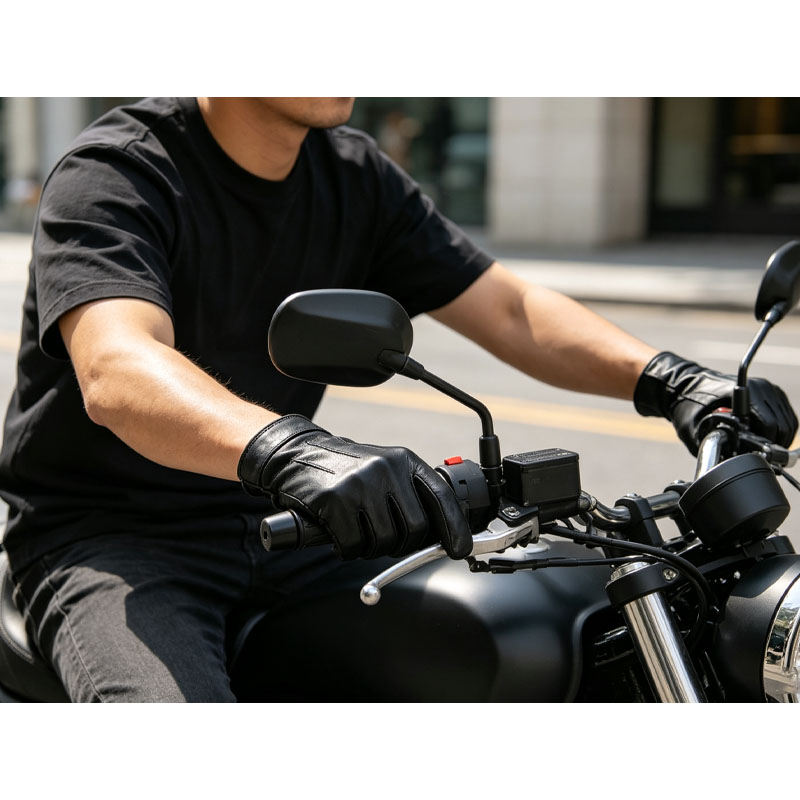 Winter Cycling Commute Gear - デイリーシティスクーター通勤用メンズショートシープスキンレザーグローブ 防風保温タッチスクリーン対応 冬用バイク・サイクリングギア