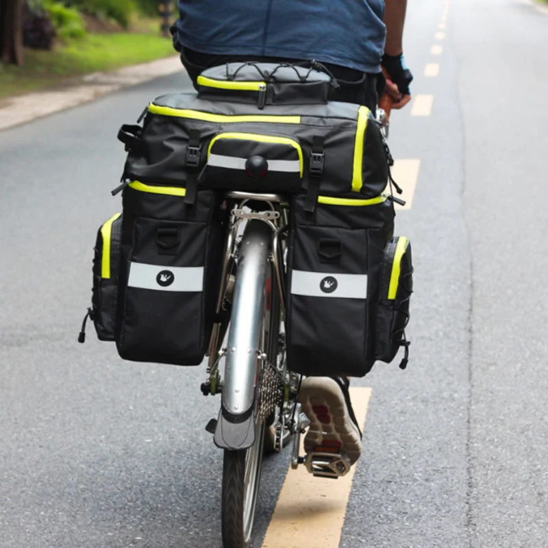 Panniers Waterproof Rear - マウンテンバイク用防水トランクバッグ,リアラゲッジキャリア,両面,60l,3 in 1
