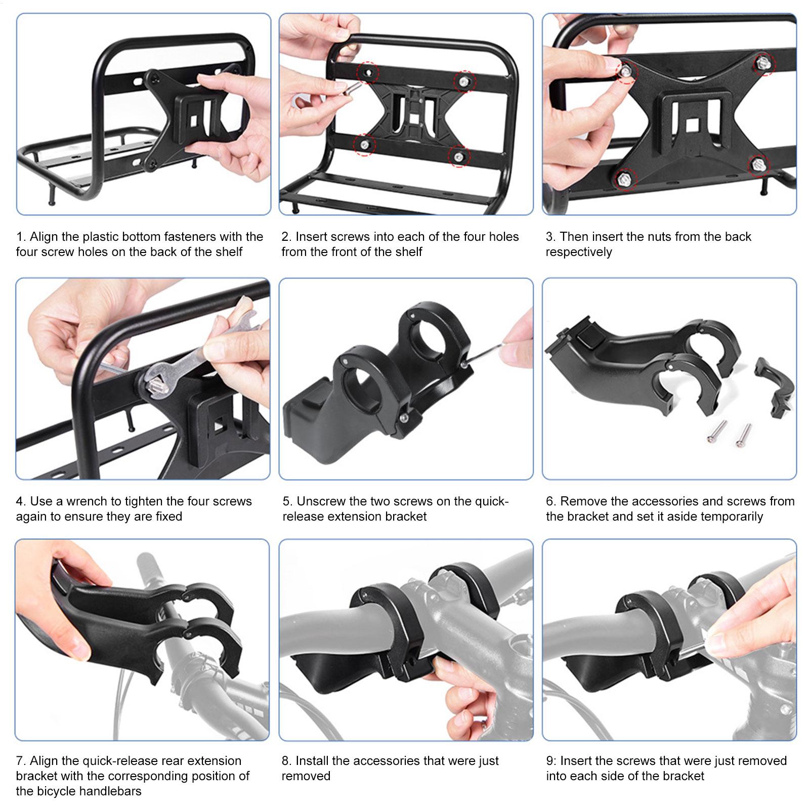Cargo Rack Aluminum - フロントバイクラッククイックリリースホルダーバイクカーゴラック子供用大人女の子女性男性マウンテンバイク乗馬サイクリングアウトドア