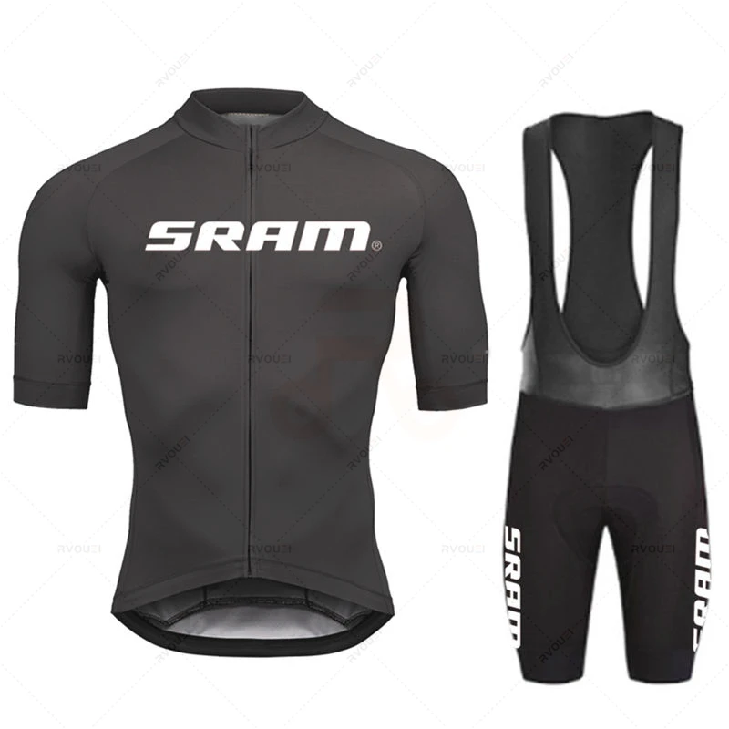 Cycling Commuter Shorts - 2024 Sram プロサイクリングジャージセット男性ビブショーツ自転車半袖 Bicicleta 服バイクマイヨ Ciclismo