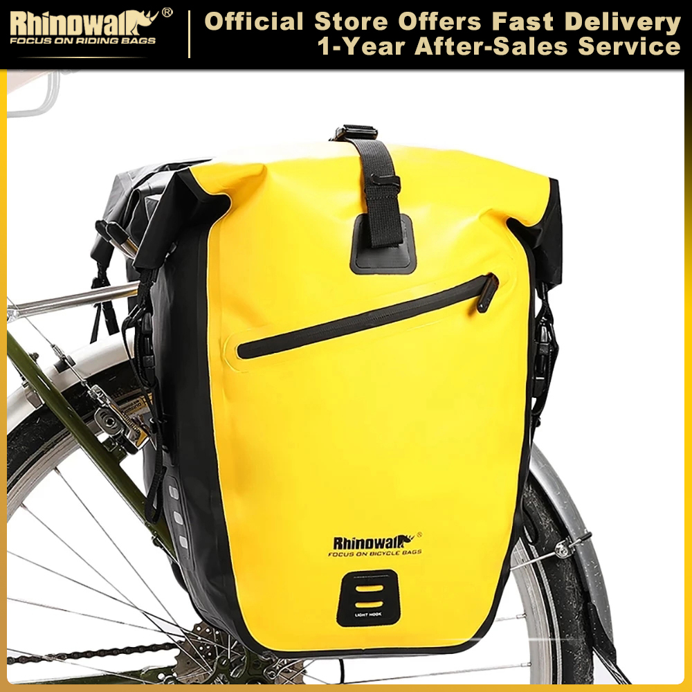 Panniers Waterproof Rear - Rhinowalk 防水バイクバッグ 20L/27L 旅行用サイクリングバッグ バスケット 自転車リアラック