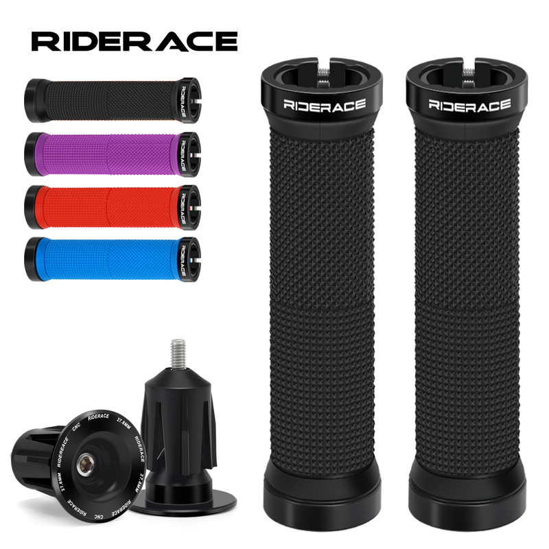 Bell Handlebar Ring - 1ペア自転車グリップ、エンドキャップ付き固定ギアロックオンリング、マウンテンバイクハンドルバーグリップ、滑り止め衝撃吸収MTBカフス