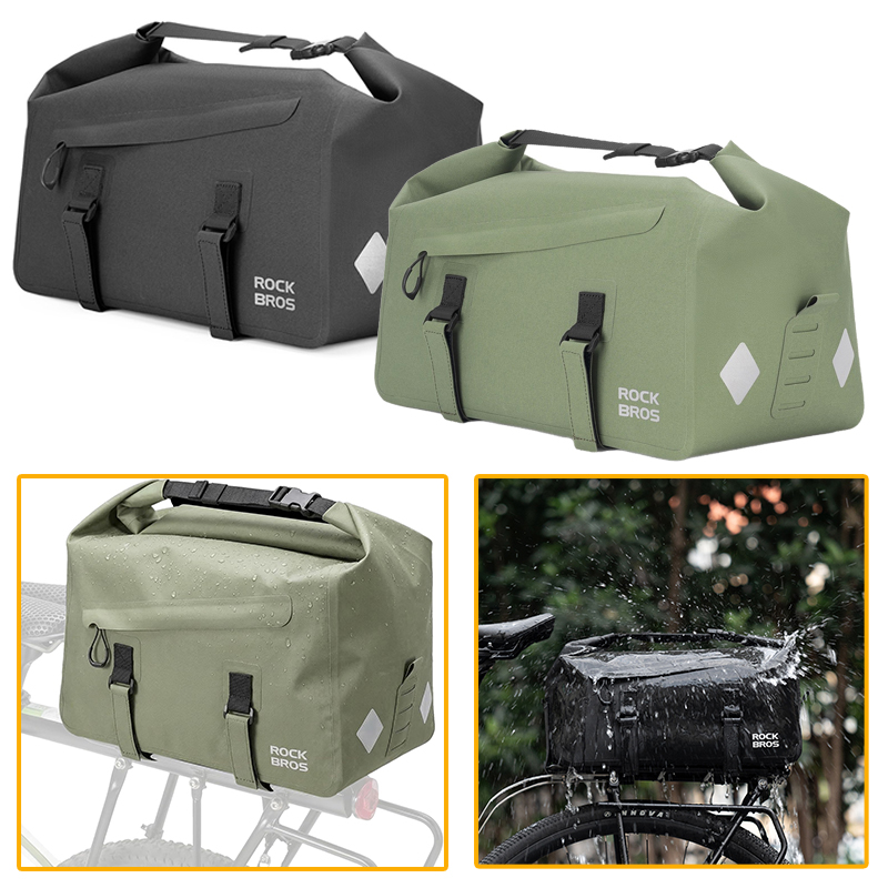 Panniers Waterproof Rear - 自転車棚バッグ拡張可能な 16L 大容量防水後部座席パニアバッグポータブルショルダーバッグ自転車アクセサリー