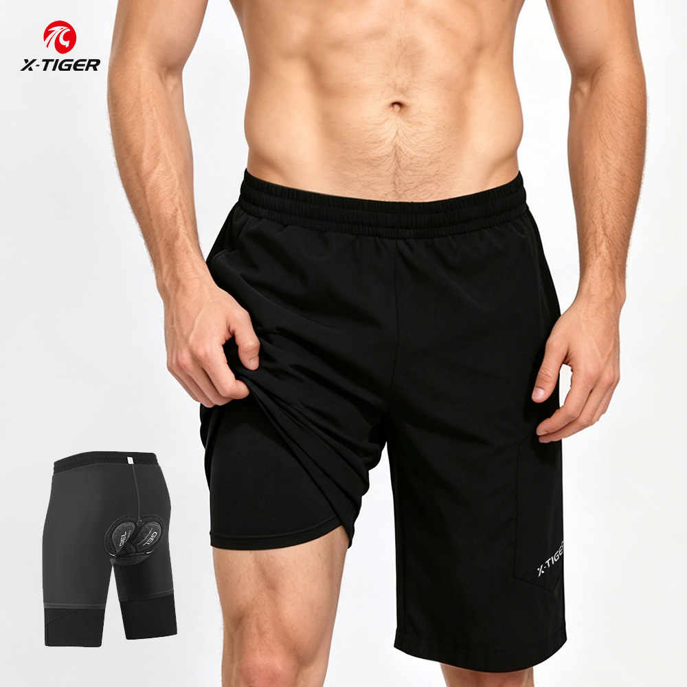 Cycling Shorts For Commute - X-TIGER 2 in 1 サイクリングショーツ ダブルレイヤー