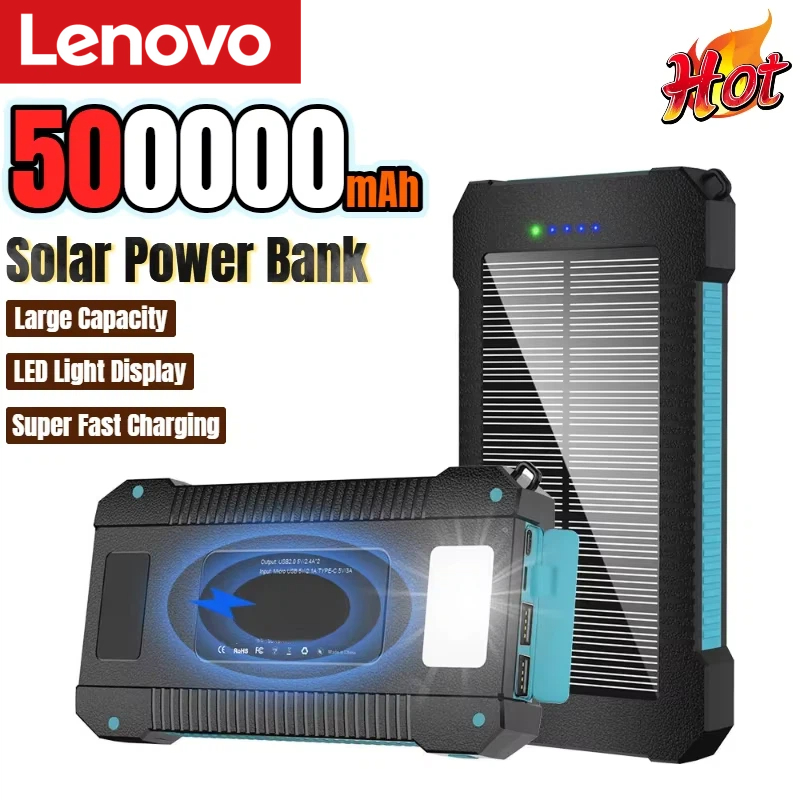 レノボ 500000mAh ソーラーパワーバンク大容量超高速 - Usb Charger Dynamo のレビューと価格