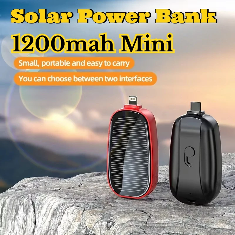 1200mAh ソーラーミニパワーバンクキーホルダーポータブ - Usb Charger Dynamo のレビューと価格