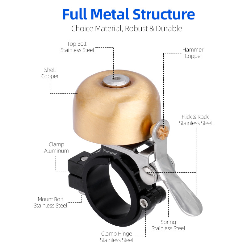 Deemount 自転車真鍮リング 35 ミリメートル陽極酸 - Bell Handlebar Ring のレビューと価格