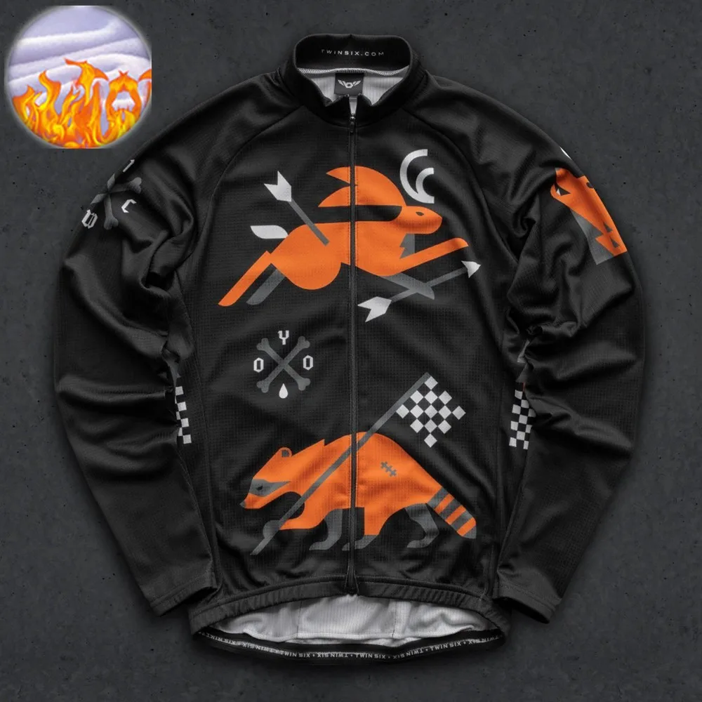 冬長袖サーマルフリースサイクリング服男性屋外乗馬 MTB R - Cycling Commuter Jacket のレビューと価格